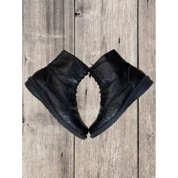 Clarks Black Lace Up Boots - Picture 5 of 9